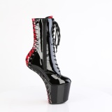 Envernizado 20 cm CRAZE-1040FH Heelless botinha saltos plataforma pony preto