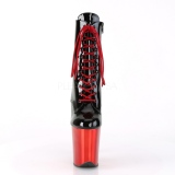 Envernizado 20 cm FLAMINGO-1020 Botinha Cano Curto Plataforma Cromo Vermelho