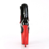 Envernizado 20 cm FLAMINGO-1020 Botinha Cano Curto Plataforma Cromo Vermelho