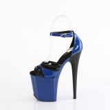 Envernizado 20 cm FLAMINGO-884 azuis sapatos pleaser de salto alto