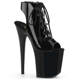 Envernizado 20 cm Pleaser FLAMINGO-800-20 Plataforma Botinha Cano Curto