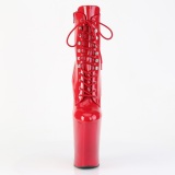 Envernizado 20 cm WORSHIP-1020 Heelless botinha saltos plataforma pony vermelho