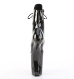 Envernizado 23 cm BEWITCHED Heelless botinha saltos plataforma pony preto