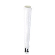 Envernizado branco 13 cm SEDUCE-3024 botas ate a coxa para homem