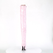 Envernizado rosa 13 cm SEDUCE-3024 botas altas da coxa com ataduras