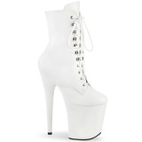 FLAMINGO-1020 20 cm bota salto alto plataforma pleaser branco
