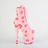 FLAMINGO-1020KISSES 20 cm bota salto alto plataforma pleaser rosa