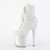 FLAMINGO-1020RM 20 cm bota salto alto plataforma pleaser strass prata