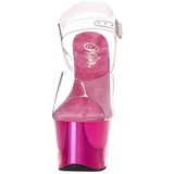 Fucsia Transparente 18 cm SKY-308 Plataforma Salto Agulha