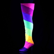 Glitter 10 cm DREAM-3012RBG Botas Ate A Coxa Drag Queen