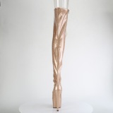 Glitter Ouro 18 cm PEEP TOE botas altas de salto alto com ataduras