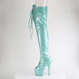 Glitter Verdes 18 cm PEEP TOE botas altas de salto alto com ataduras