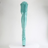 Glitter Verdes 20 cm FLAMINGO-3020GP botas altas de salto alto com ataduras