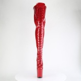 Glitter Vermelho 20 cm FLAMINGO-3020GP botas altas de salto alto com ataduras