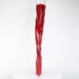 Glitter Vermelho 20 cm PEEP TOE botas altas de salto alto com ataduras