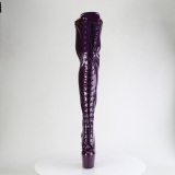 Glitter Violeta 18 cm ADORE-3020GP botas altas de salto alto com ataduras