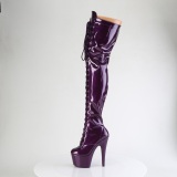Glitter Violeta 18 cm ADORE-3020GP botas altas de salto alto com ataduras