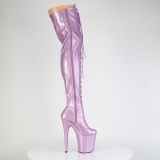 Glitter roxo 20 cm FLAMINGO-3020GP botas altas de salto alto com ataduras