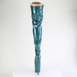 Glitter verde azulado 20 cm FLAMINGO-3020GP botas altas de salto alto com ataduras