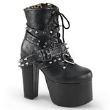 Imitação Couro 14 cm TORMENT-700 botinha de mulher plataforma góticos