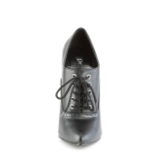 Imitação Couro 15 cm DOMINA-460 scarpin oxford de amarrar preto