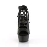 Imitação Couro 16 cm Pleaser DELIGHT-600-20 Plataforma Botinha Cano Curto