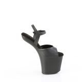 Imitação Couro 20 cm CRAZE-809 Heelless saltos altos plataforma pony preto
