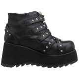 Imitação Couro 8 cm DemoniaCult SCENE-30 botinha gotico com fivelas