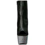 Imitação couro pedra strass 18 cm BEJEWELED-1018D7 plataforma botinha