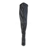Imitação de couro 13 cm botas altas da coxa bezerro largos