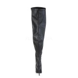 Imitação de couro 13 cm botas altas da coxa bezerro largos