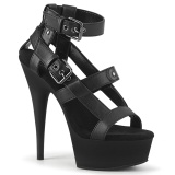 Imitação de couro 15 cm DELIGHT-637 sandálias gladiador com plataforma