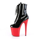 Imitação de couro 20 cm FLAMINGO-1020 pleaser botinha com plataforma