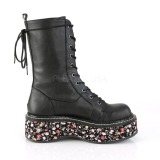 Imitação de couro 5 cm EMILY-350 botinha lolita com plataforma