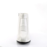 Imitação de couro PIMP-50 plataforma sapatos de cafetão 70 homem sapatos disco cadarço branco