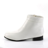 Imitação de couro PIMP-50 plataforma sapatos de cafetão 70 homem sapatos disco cadarço branco