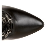 Imitação de couro preto 13 cm SEDUCE-3024 botas altas da coxa com ataduras