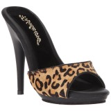 Leopardo 13 cm Fabulicious POISE-501FUR tamancos de salto alto