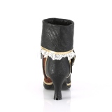 Marrom Preto Microfibra 7,5 cm MATEY-115 Retro Botinha Cano Curto