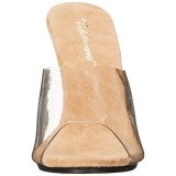 Marrom Transparente 11 cm CARESS-401 Plateau Mules Saltos Altos