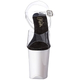 Neon Branco 20 cm Pleaser FLAMINGO-808UV Salto Alto Plataforma