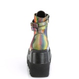Neon arco íris 11,5 cm SHAKER-52 botinha plataforma cunha alto lolita