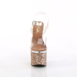 Ouro 18 cm ESTEEM-708LG Sapatos plataforma de salto glitter