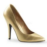 Ouro Fosco 13 cm SEDUCE-420 scarpin de bico fino salto alto