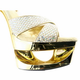 Ouro Glitter 16,5 cm Pleaser ECLIPSE-619G Stiletto Salto Agulha