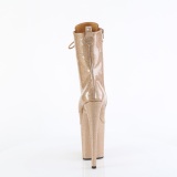 Ouro glitter 20 cm botinha salto alto pleaser
