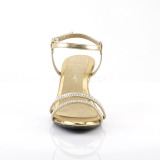 Ouro pedra strass 8 cm BELLE-316 sapatos de travesti