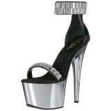 Pedras Strass 18 cm ADORE-769RS Cromo Plataforma Salto Alto