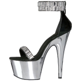 Pedras Strass 18 cm ADORE-769RS Cromo Plataforma Salto Alto