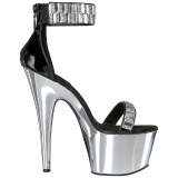 Pedras Strass 18 cm ADORE-769RS Cromo Plataforma Salto Alto